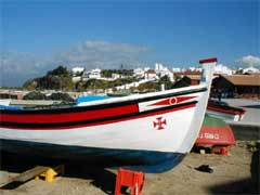 Boat on Algarve beach